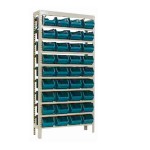 Estante de aço com gavetas plásticas